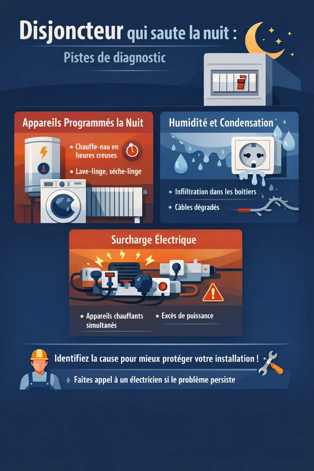 Infographie pour surveillance disjoncteur chauffe